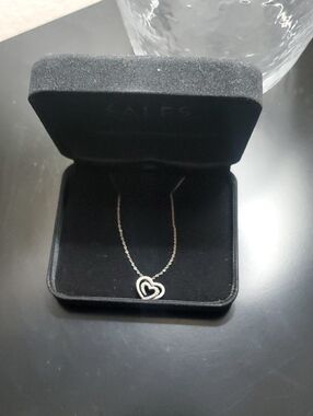 Heart Pendant Necklace in Silver Real Diamonds